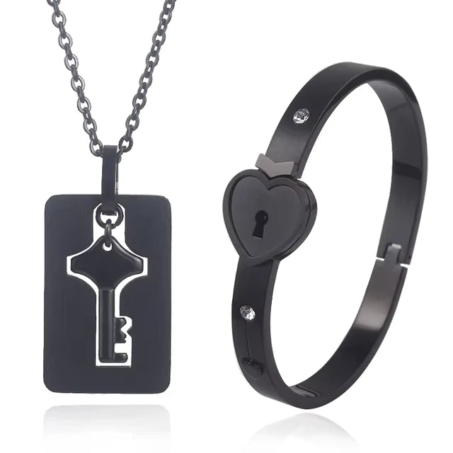 Heart Bracelet and Key Necklace