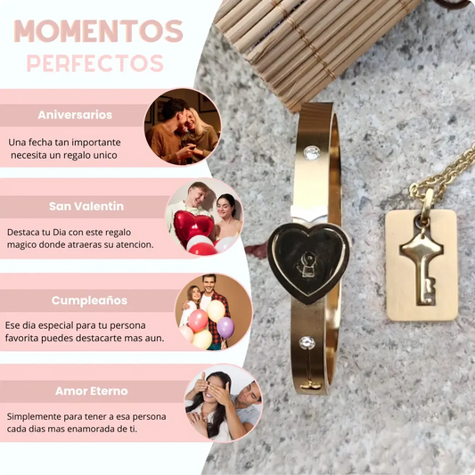 Heart Bracelet and Key Necklace